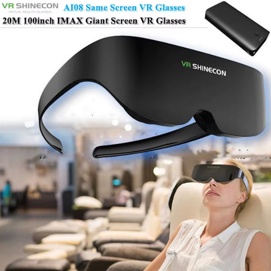3D Smart Glasses 20M 100Inch IMAX Giant Screen VR Headset Same Screen Stereo Cinema Virtual Reality VR Glasses for Smartphone PC