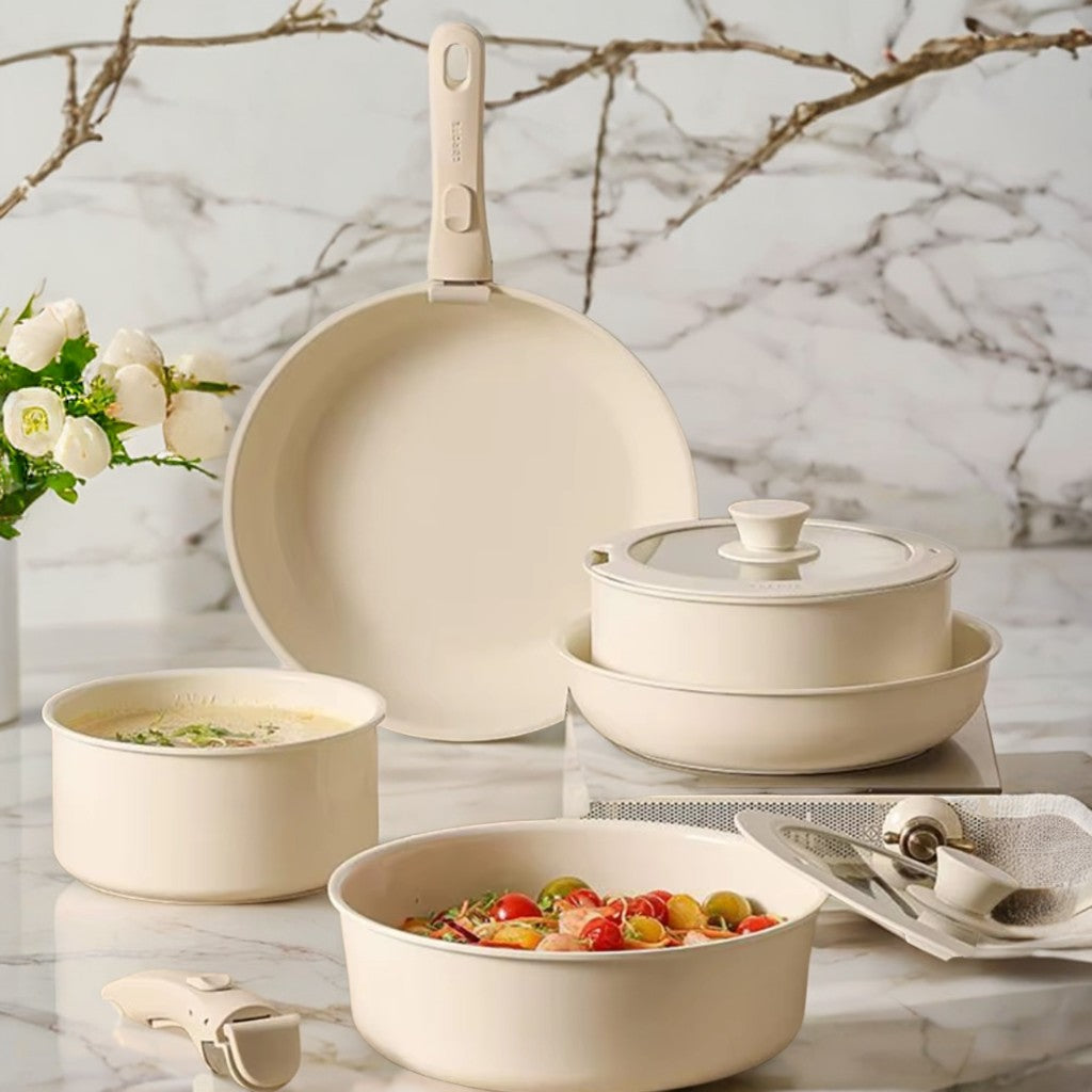 Effortless Cooking with Our 5 Pieces Detachable Handle Cookware Set - smartchoices